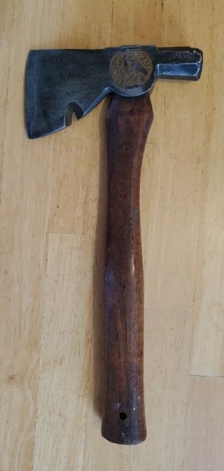 Antique Kelly Axe Mfg Co Black Raven Hatchet Hammer W/ Nail Pull - True Temper