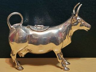 Vintage Signed Sterling Silver Cow Creamer With Fly On Back