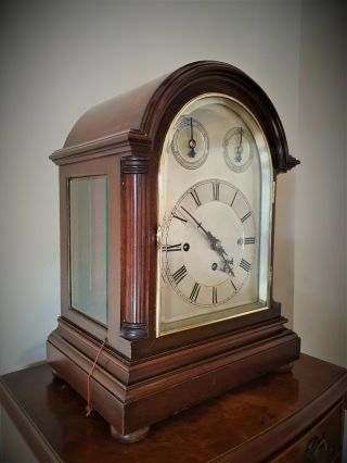 A Fine Large Triple Fusee Table / Mantle Clock In Mahogany By W & H - Circa 1900
