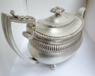 Stunning Large Heavy English Antique Georgian 1819 Solid Sterling Silver Teapot