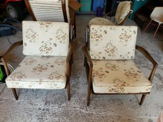 Vintage Mid Century Danish Modern Kofod Larsen For Selig Lounge Chairs