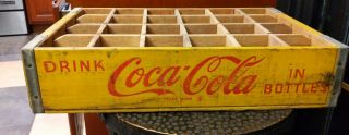 Coca - Cola Vintage Wooden 24 Bottle Crate Carrier Dated 1968 2