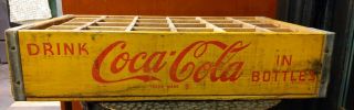Coca - Cola Vintage Wooden 24 Bottle Crate Carrier Dated 1968 3