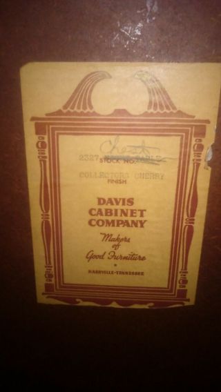 Davis Cabinet Company Cherry Bedroom Suite Dresser Mid Century Nashville Tenn