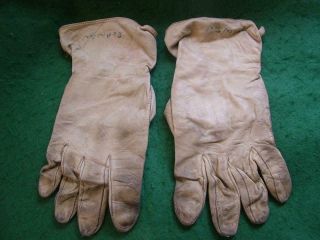 Vintage Raf Pilots Flying Gloves.  Soft Cream Leather