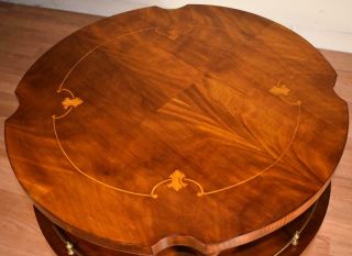 1920 Antique English Regency Solid Mahogany Inlaid Pair side tables / end tables 3