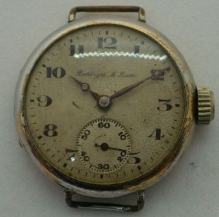 Antique Ww I Era Avon 15 Jewel Wire Lug Wristwatch