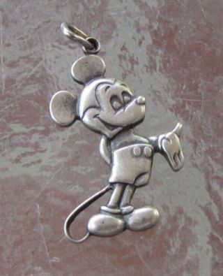 Vintage Mickey Mouse Sterling Silver Bracelet Charm Walt Disney Productions Usa