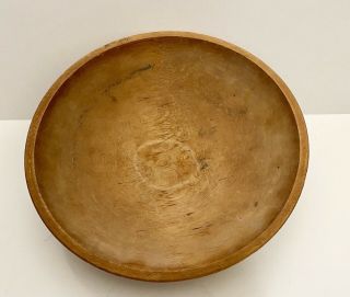 Primitive Vintage Wooden Dough Bowl,  14 1/2 By 13 1/2 Inches,  4 Inches Tall