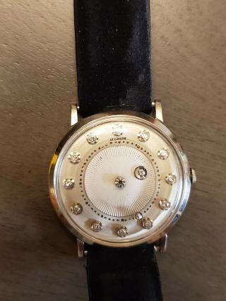 Vintage Longines Lecoultre Kaspar Esh 14k White Gold Mystery Dial Diamond Watch