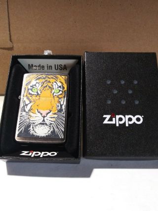Zippo Barrett Smythe Tiger Two Sided X 1994 Lighter Fired Rare