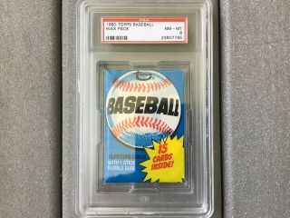 1980 Topps Baseball Wax Pack Graded Psa 8