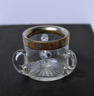 Antique с 1900 Rare Miniature Crystal Glass Match Holder Striker