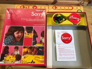 Vintage Sorry Board Game By Waddingtons Complete With Instructions