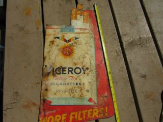 Vintage Viceroy Cigarettes “more Filters ” Metal Sign Advertisement 1950s/60s