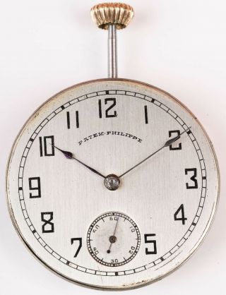 Antique Patek Philippe 34.  5mm Diameter Open Face Pocket Watch Movement 2