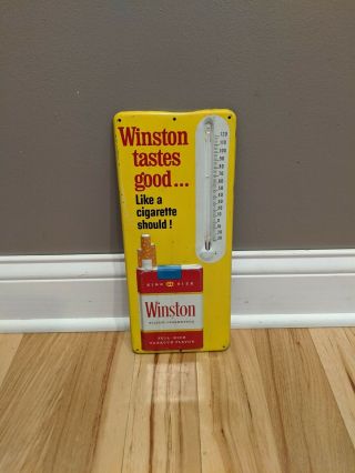 Vintage Advertising Thermometer Winston Cigarettes Tastes Good Sign Full Flavor