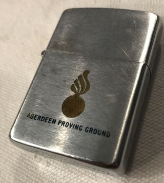 Vintage Zippo Lighter Aberdeen Proving Grounds Bradford Pa Made In Usa
