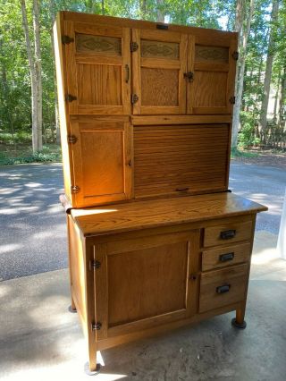 Antique Oak Hoosier Cabinet by McDougall, 2