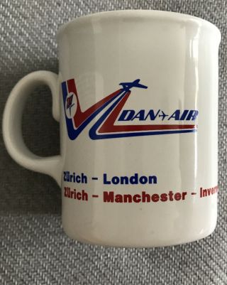 Dan Air - Vintage Mug 1980s Very Rare & Collectible Aeronatica Airlines Planes