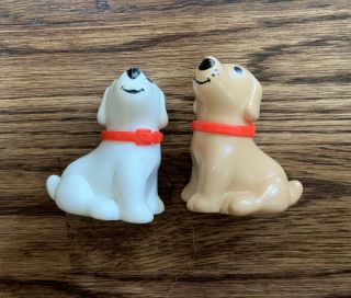 Vintage Little Tikes Dollhouse Dogs Brown And White Pair Set