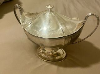 Antique 1890’s Sterling Silver Large Soup Tureen Hms Manoah Rhodes & Son’s, .