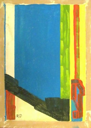Vintage abstract acrylic on canvas Richard Diebenkorn Modern art 20th century 2