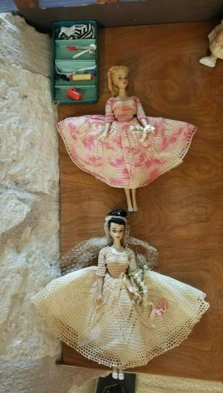 Vintage Barbie 3 Two Dolls With Dress And Accessories