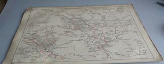 Vintage Railway Map.  Yorkshire Lancashire Halifax Leeds Huddersfield C1938