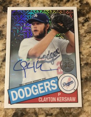 2020 Topps Series 1 Clayton Kershaw Auto Silver Pack Chrome 4/10 Tough Pull