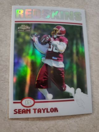 2004 Topps Chrome Refractor Sean Taylor Rookie Rc 202 Psa?? Nm - Mt Sp Redskins
