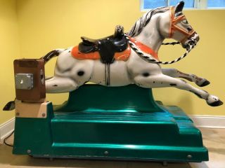 Antique Horse Coin Op Kiddie Ride Made In Italy Very Rare See Video