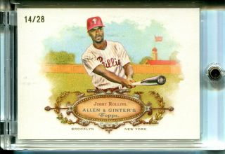 2008 Topps Allen & Ginter Unripped Rip Card Jimmy Rollins Rc67 14/28
