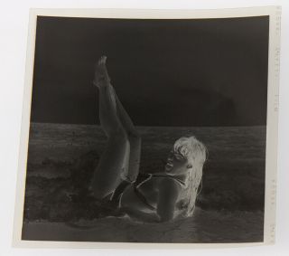 Bettie Page 1954 Camera Negative Photograph Bunny Yeager Romp In The Surf Fun NR 3
