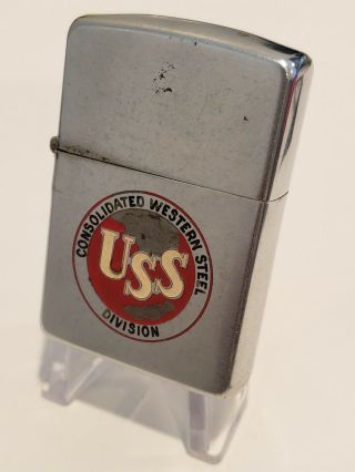 1952 Vintage Zippo Lighter United States Steel Consolidated Western Division Uss
