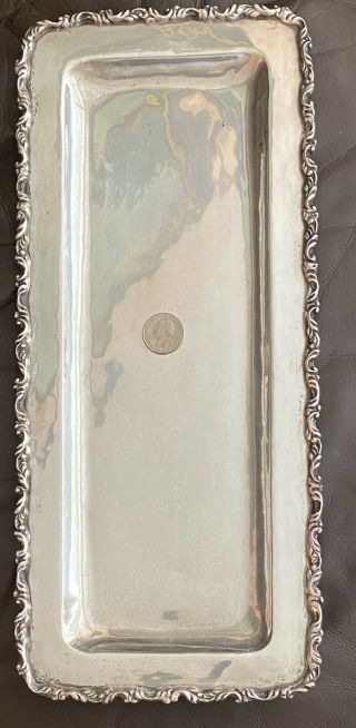 Vintage Large 15 1/2”.  925 Sterling Silver Signed Serving Tray/ Mexico/ Pre 1948