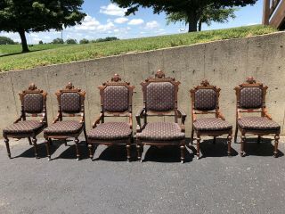 19th Century Victorian Eastlake Style Parlor Chairs Set Of 6