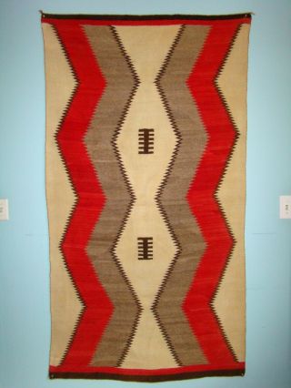 Antique Navajo Blanket Large Native American Weaving Rug 2