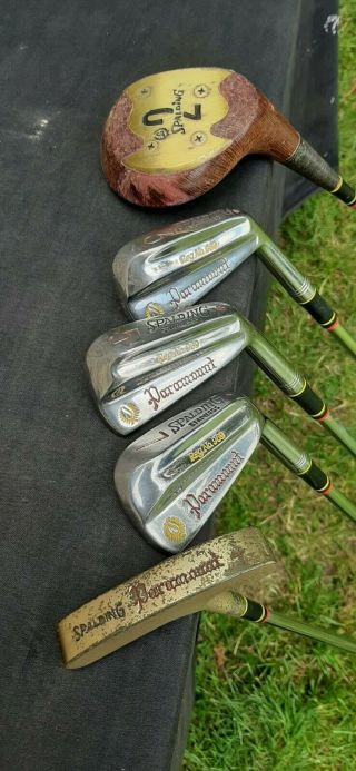 Untouched Vintage Spalding Paramount Irons/wood And Putter Golf Clubs