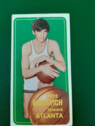1970 - 71 Topps Basketball 123 Pete Maravich Atlanta Hawks Rookie Hof Low Grade.