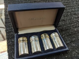 Vintage Tiffany & Co Set Of Sterling Personal Salt And Pepper Shakers Co