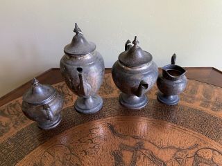 Gorham Puritan Sterling Silver 2 Coffee/tea Pots 451,  452 - Creamer & Sugar Bowl