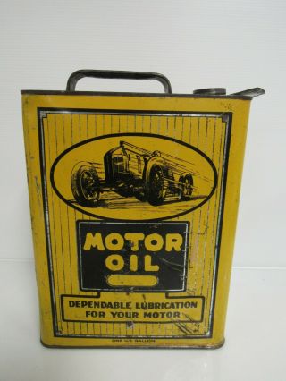 Rare Antique Champlin 1 Gallon Motor Oil Can Race Car Graphics Sb324