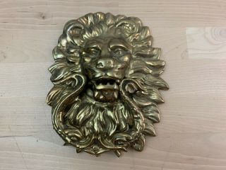 Lion Head Shaped Architectural Hardware Heavy Brass Vintage Door Knocker Rare
