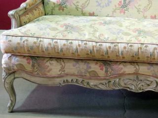 Creme Painted Comfortable French Louis XV Style Sofa Settee Couch C1930s 2