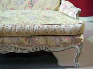 Creme Painted Comfortable French Louis XV Style Sofa Settee Couch C1930s 3