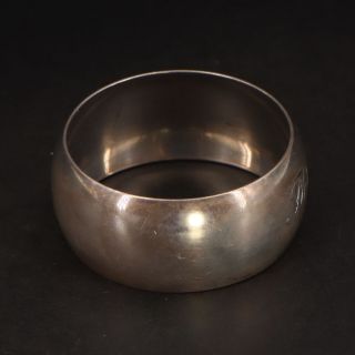 VTG Sterling Silver - Signed W Engraved Monogram Solid Napkin Ring - 19g 2