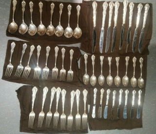 Joan Of Arc By International Sterling Silver Flatware 6 Pc Service For 8 48pcs.