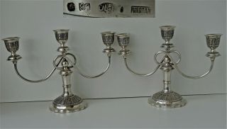 Paire Chandeliers Argent Massif Perse Vartan 84 Antique Persian Silver 1907/1917