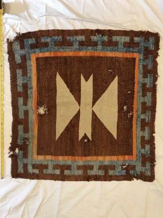 Vintage Navajo Native American Indian Rug Saddle Blanket 31” X 31”handwoven Wool